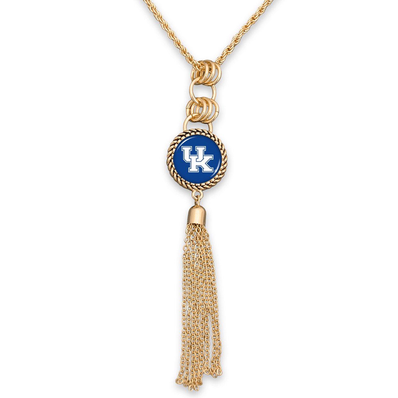 Kentucky Wildcats Necklace- Long Gold Tassel