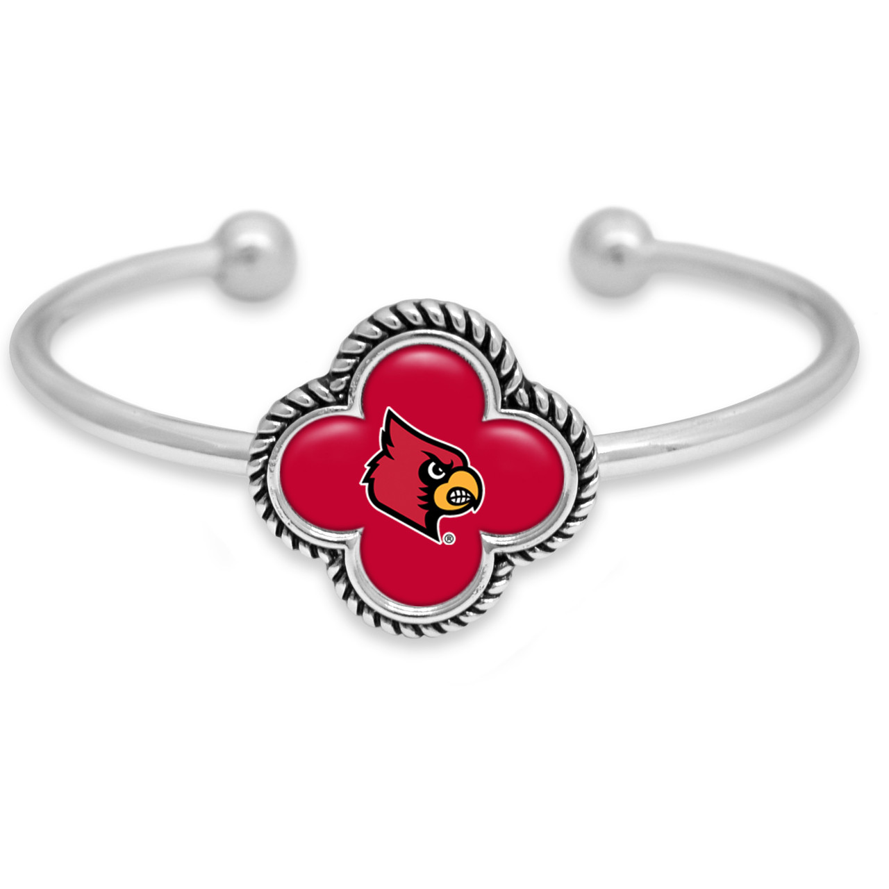 Louisville Cardinals Quatrefoil Cuff Bracelet