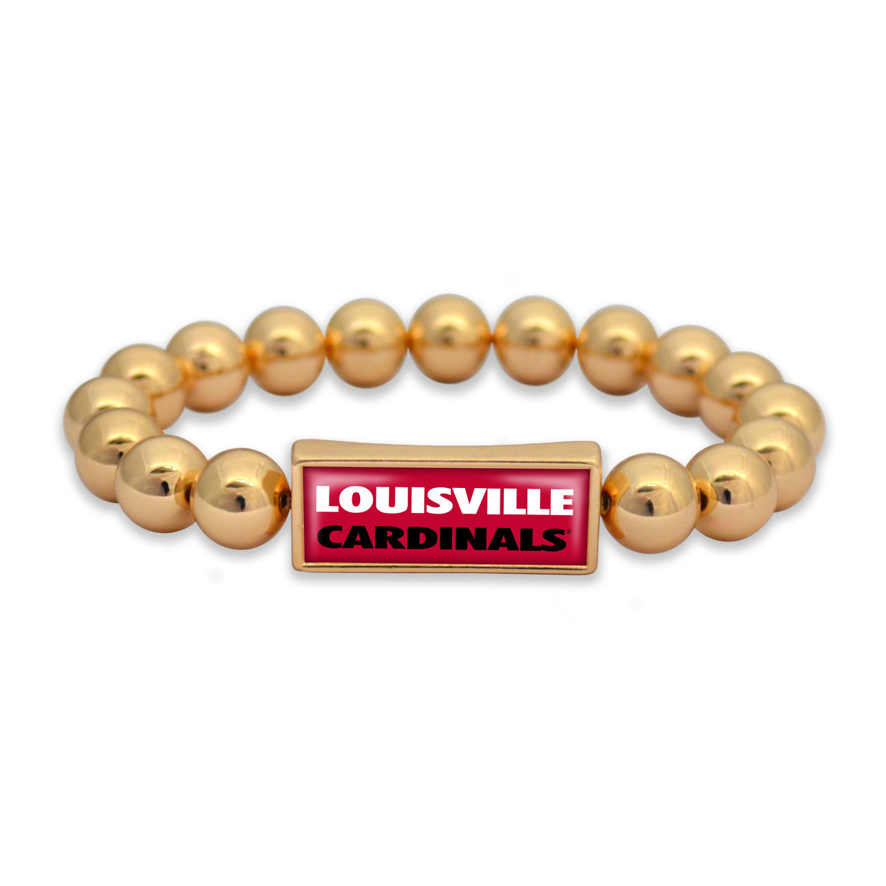 Louisville Cardinals Gold Society Nameplate Stretch Bracelet