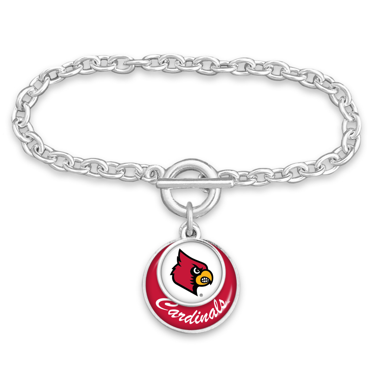 Louisville Cardinals Bracelet- Stacked Disk