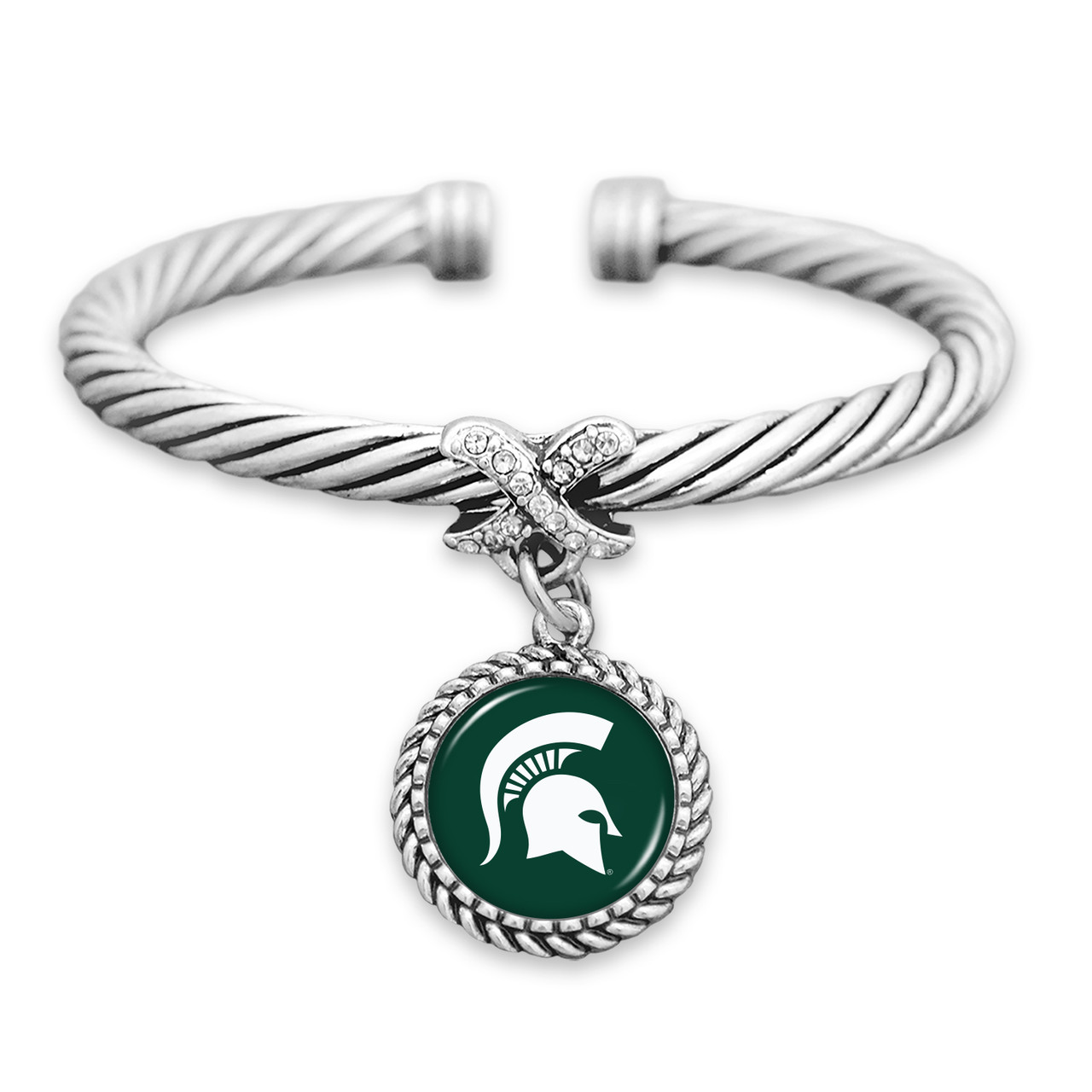 Michigan State Spartans Bracelet- X Bangle Cuff