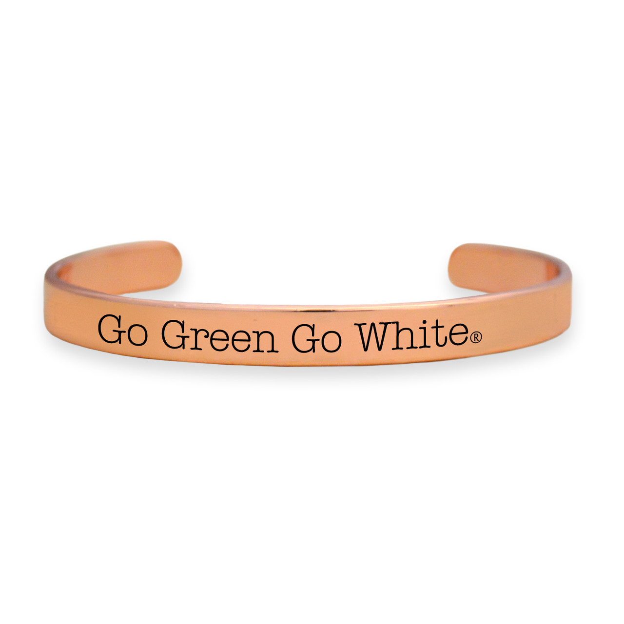 Michigan State Spartans Bracelet-  Rose Gold Cuff/ Spirit Slogan