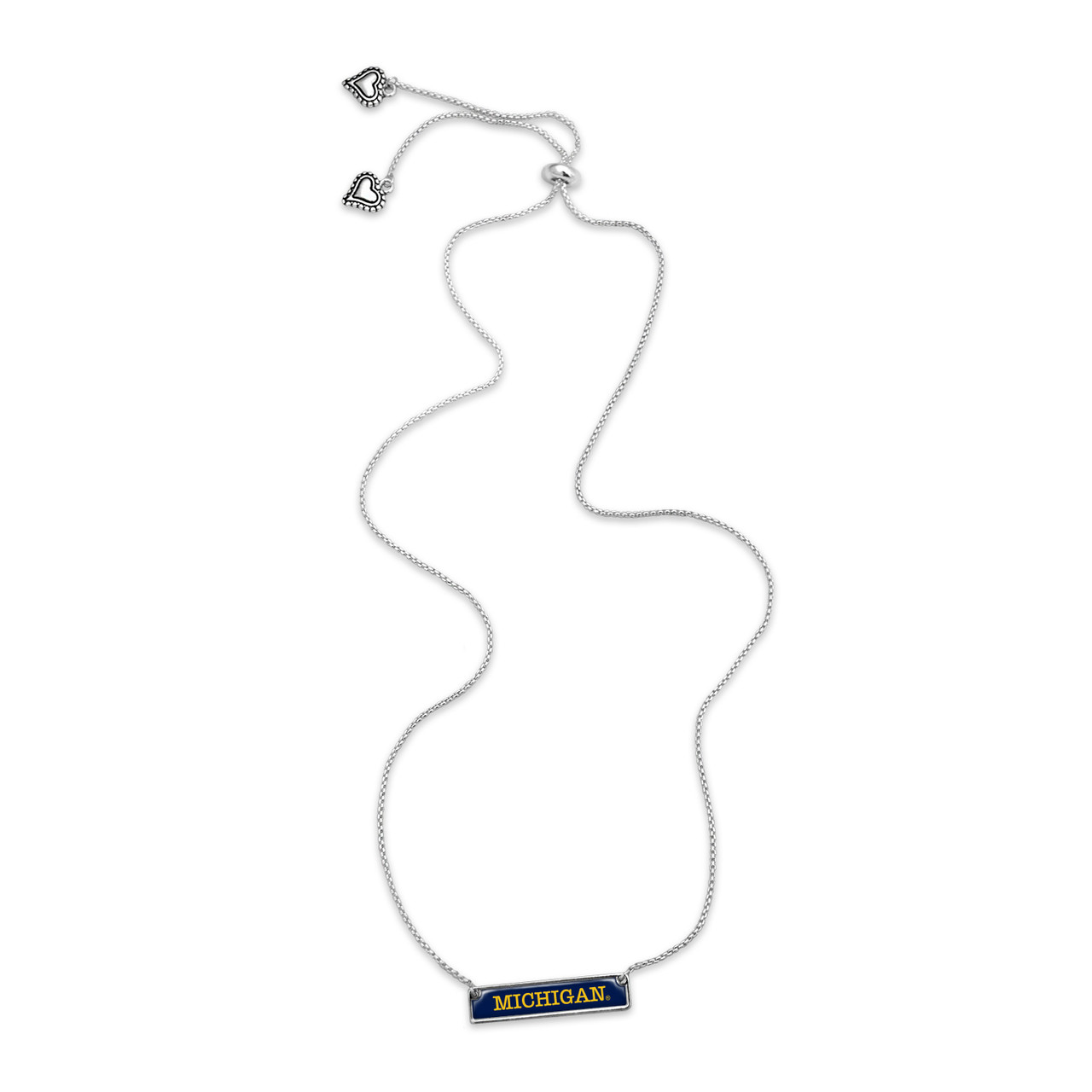 Michigan Wolverines Necklace- Nameplate (Adjustable Slider Bead)