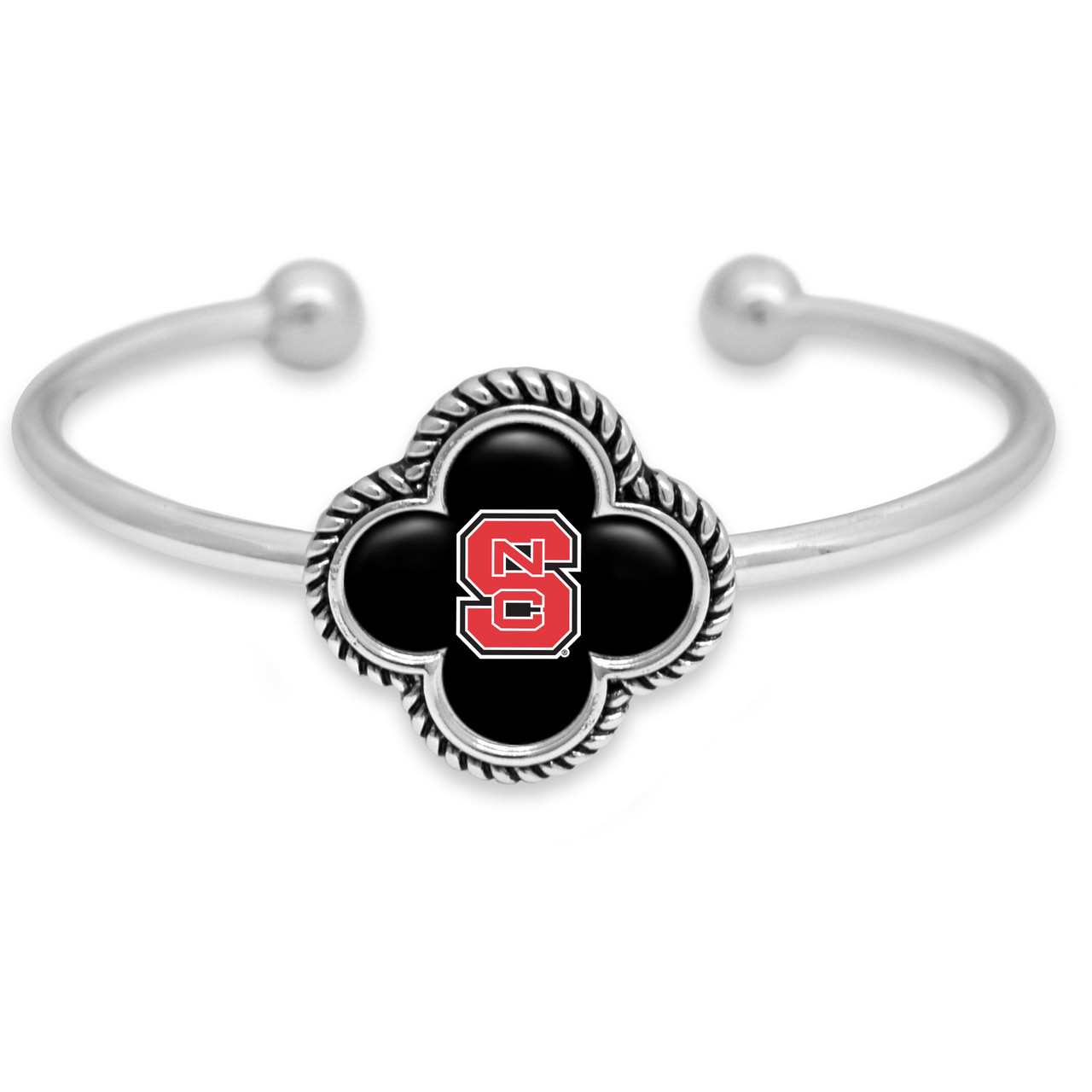 NC State Wolfpack Quatrefoil Cuff Bracelet