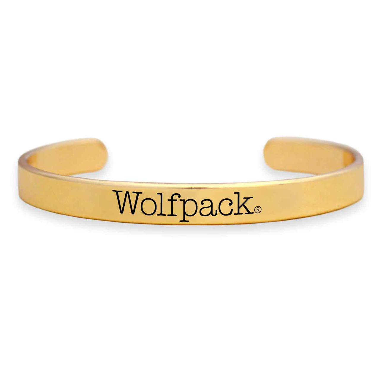 NC State Wolfpack Bracelet-  Gold Cuff/ School Mascot