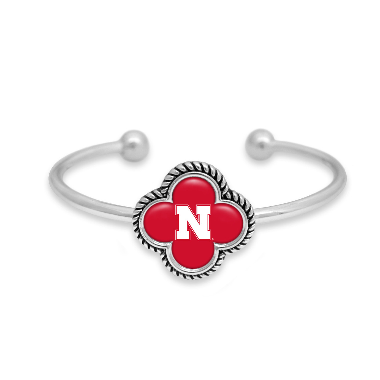 Nebraska Cornhuskers Quatrefoil Cuff Bracelet