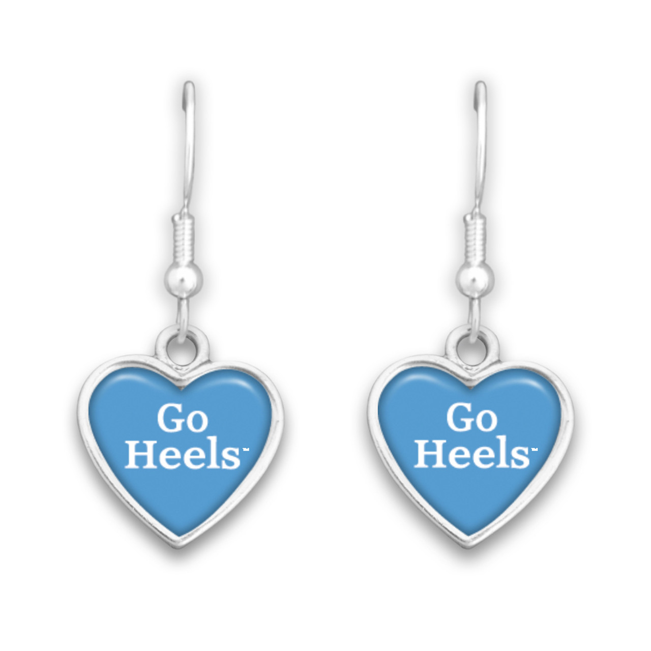 North Carolina Tar Heels Spirit Slogan Heart Earrings