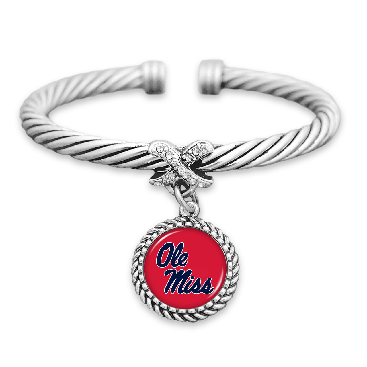 Ole Miss Rebels Bracelet- X Bangle Cuff