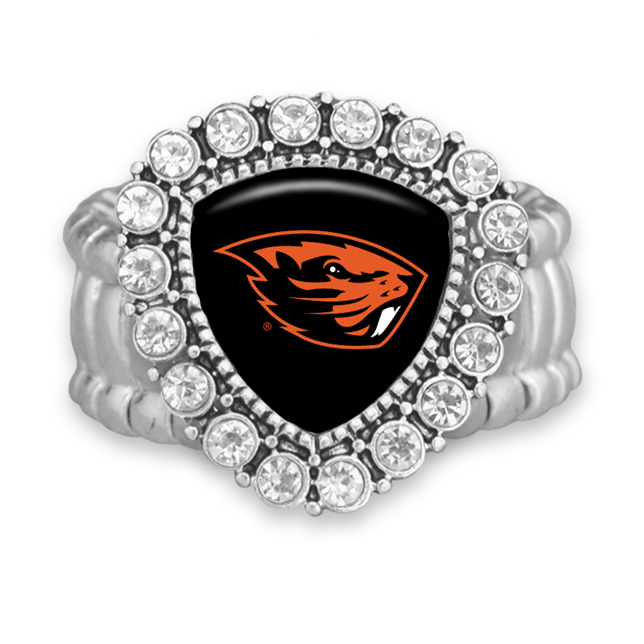 Oregon State Beavers Stretch Ring- Crystal Shield