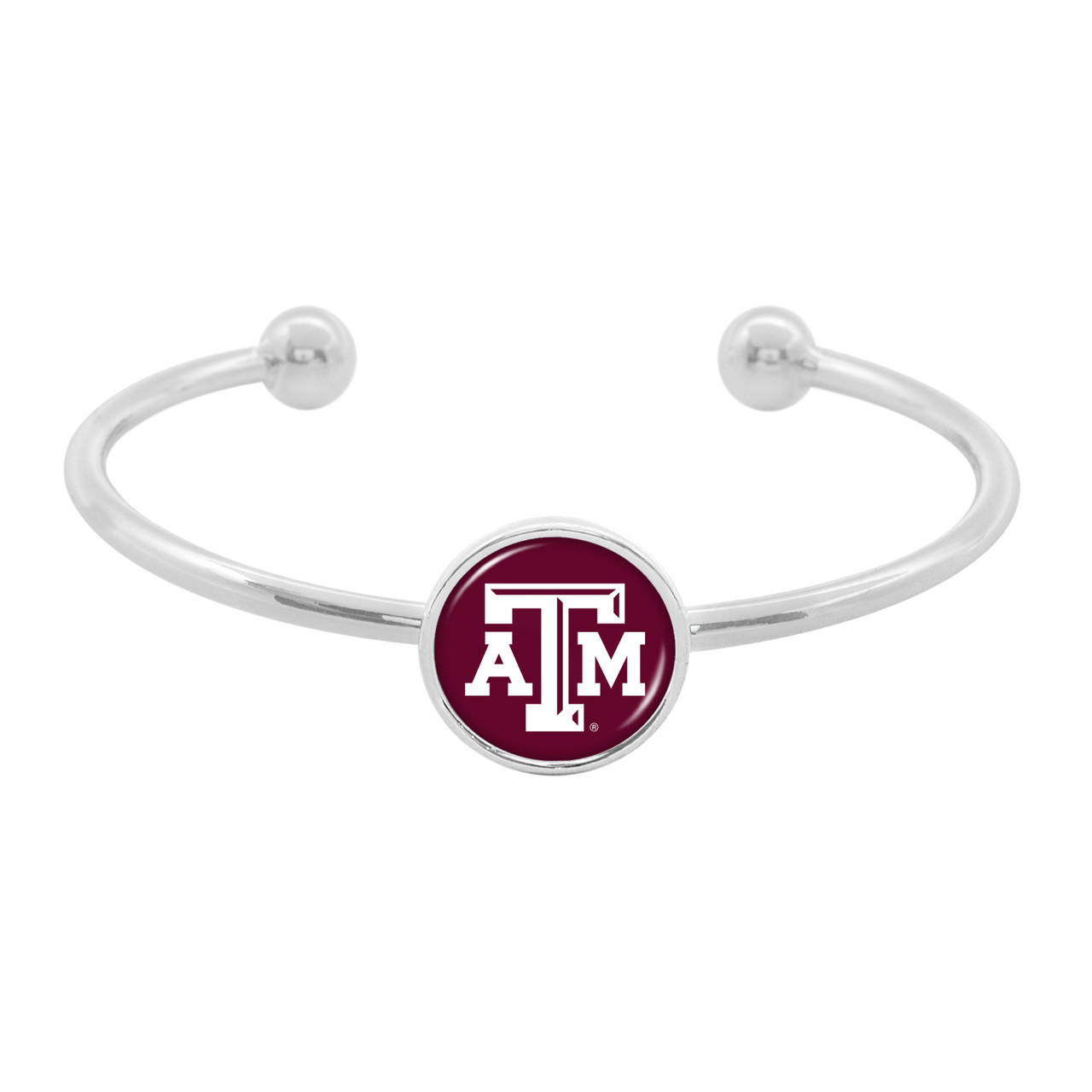 Texas A&M Aggies Bracelet- Izzie Silver Cuff