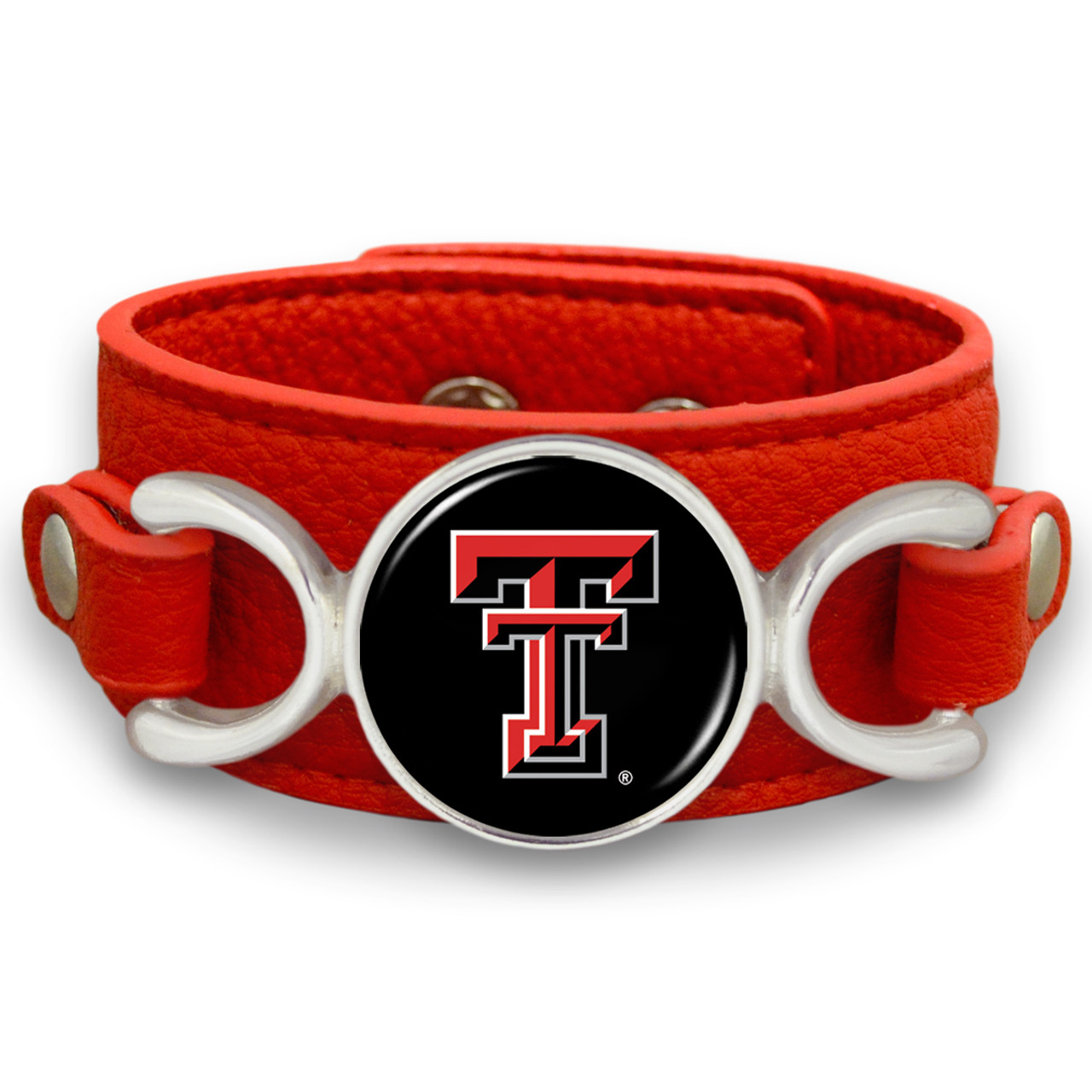 Texas Tech Raiders "Moto" Team Color Leather Strap College Bracelet