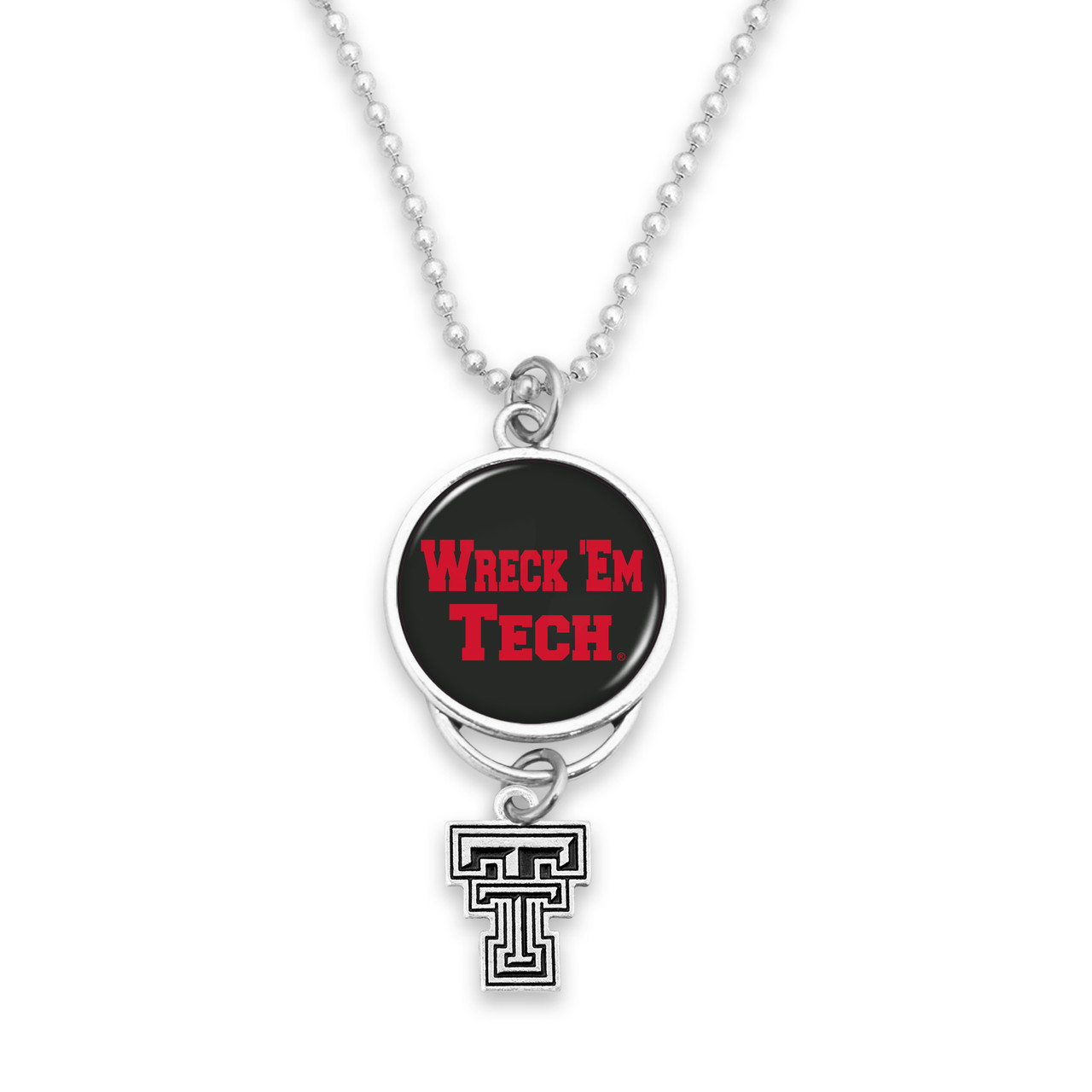 Texas Tech Raiders Car Charm- Rear View Mirror with Silver College Logo