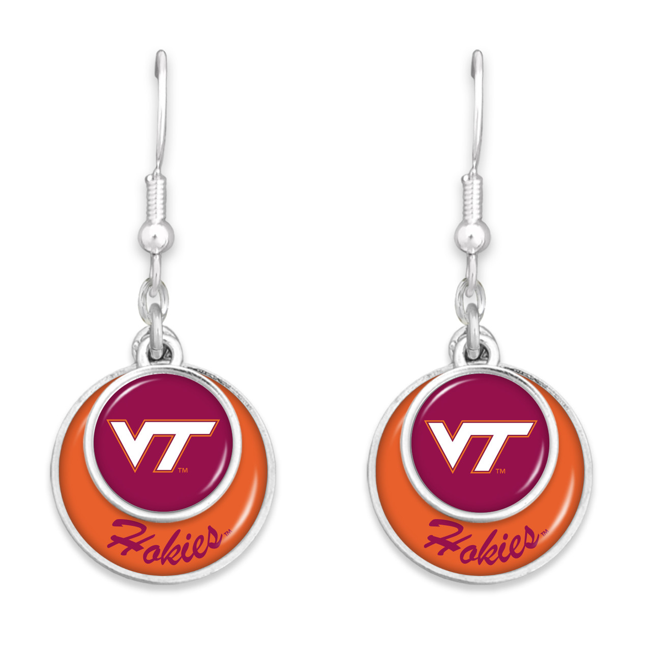 Virginia Tech Hokies Earrings- Stacked Disk