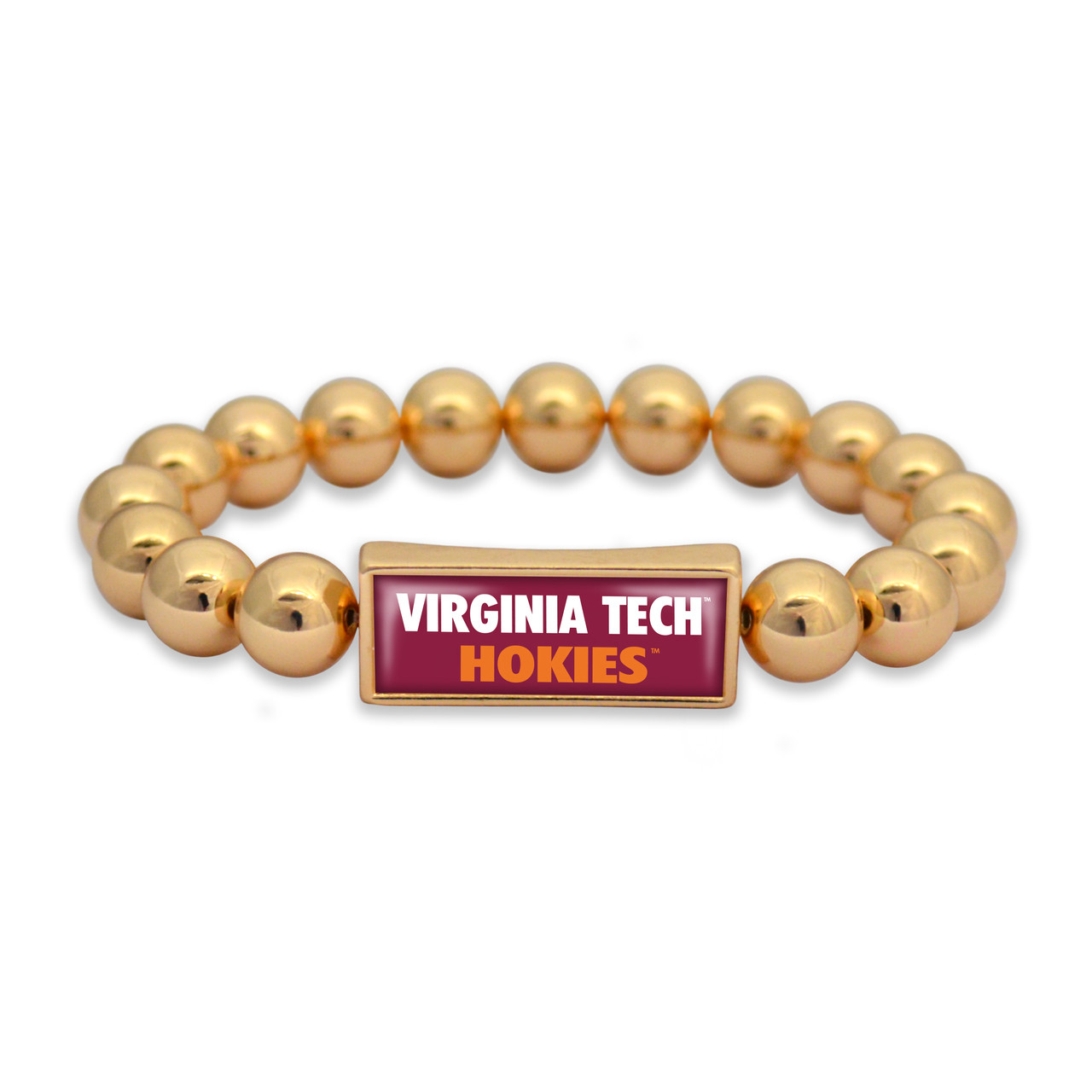 Virginia Tech Hokies Gold Society Nameplate Stretch Bracelet