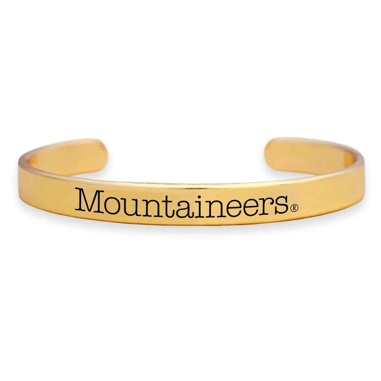 West Virginia Mountaineers Bracelet-  Gold Cuff/ School Mascot