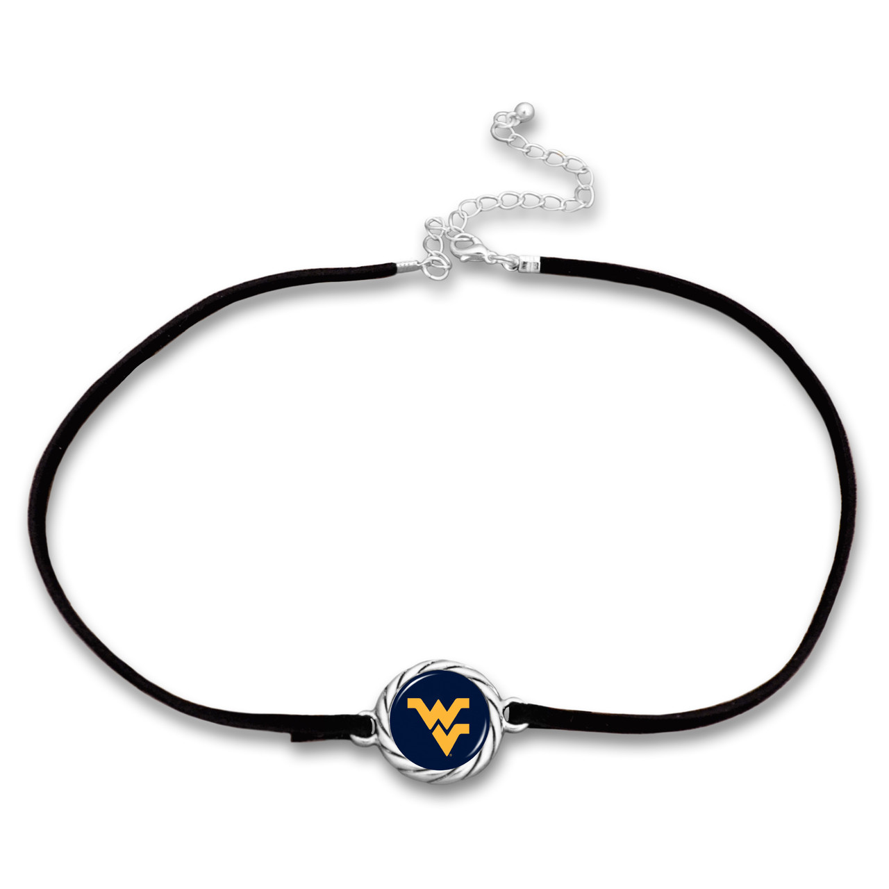 West Virginia Mountaineers Black Suede Choker Necklace