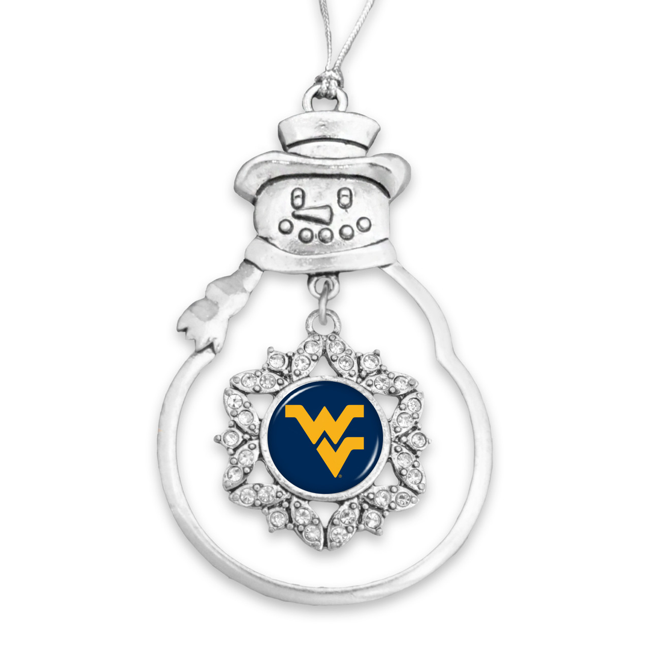 West Virginia Mountaineers Snowman Christmas Ornament