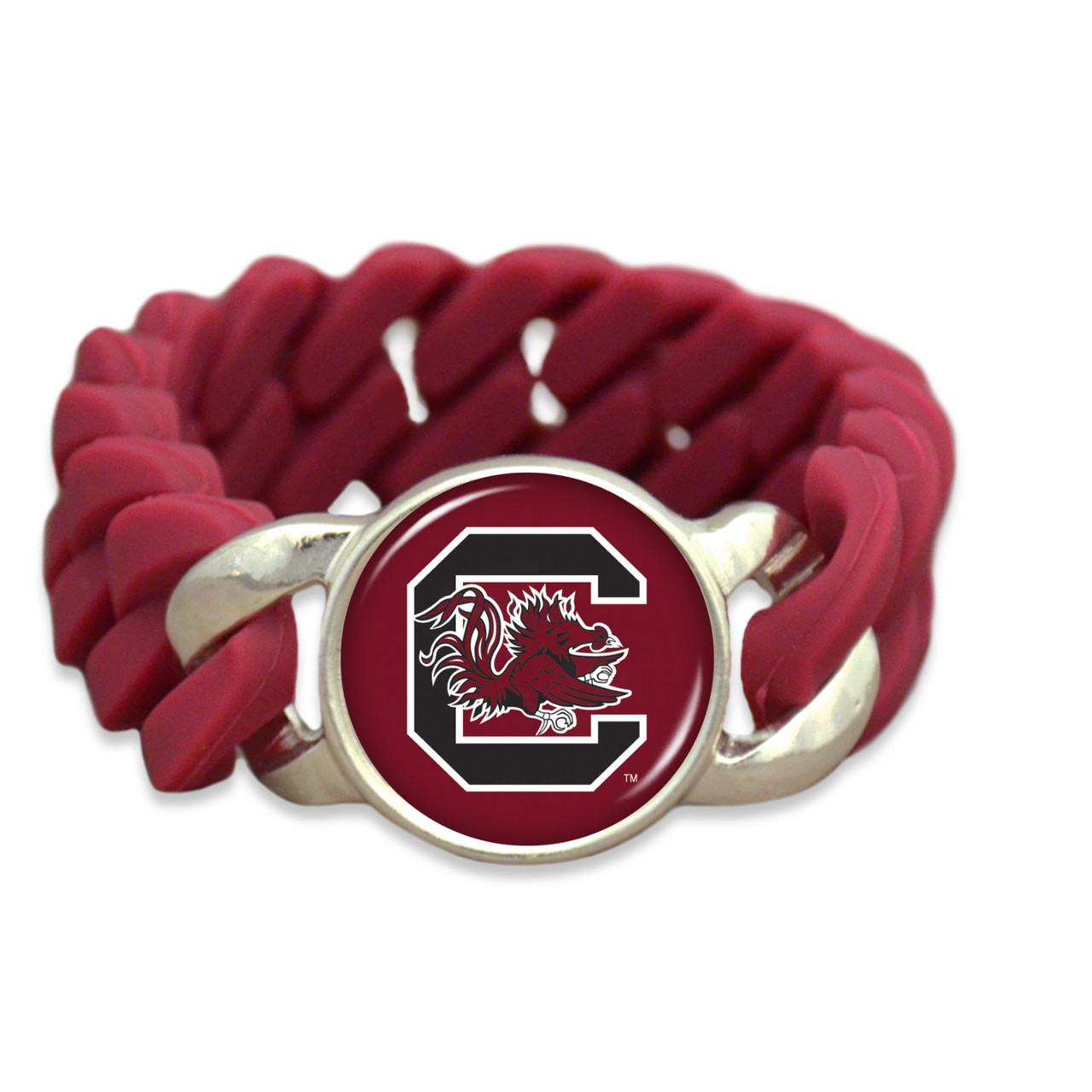 South Carolina Gamecocks Team Color Silicone Stretch College Bracelet