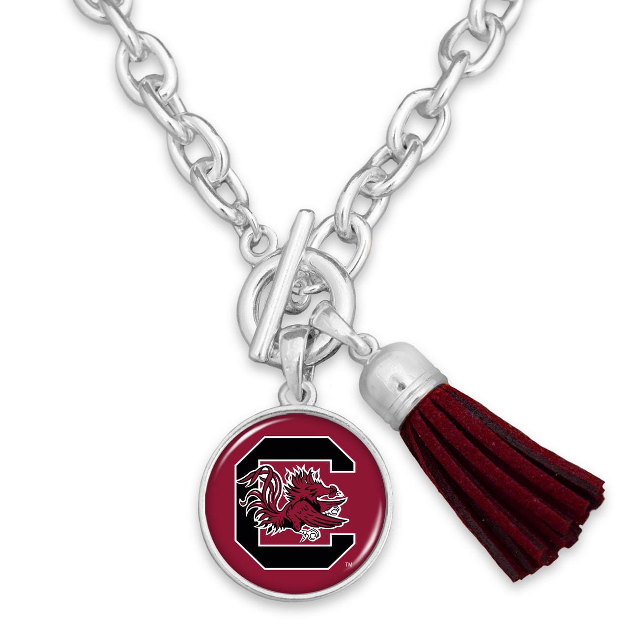 South Carolina Gamecocks Necklace- Team Color Tassel