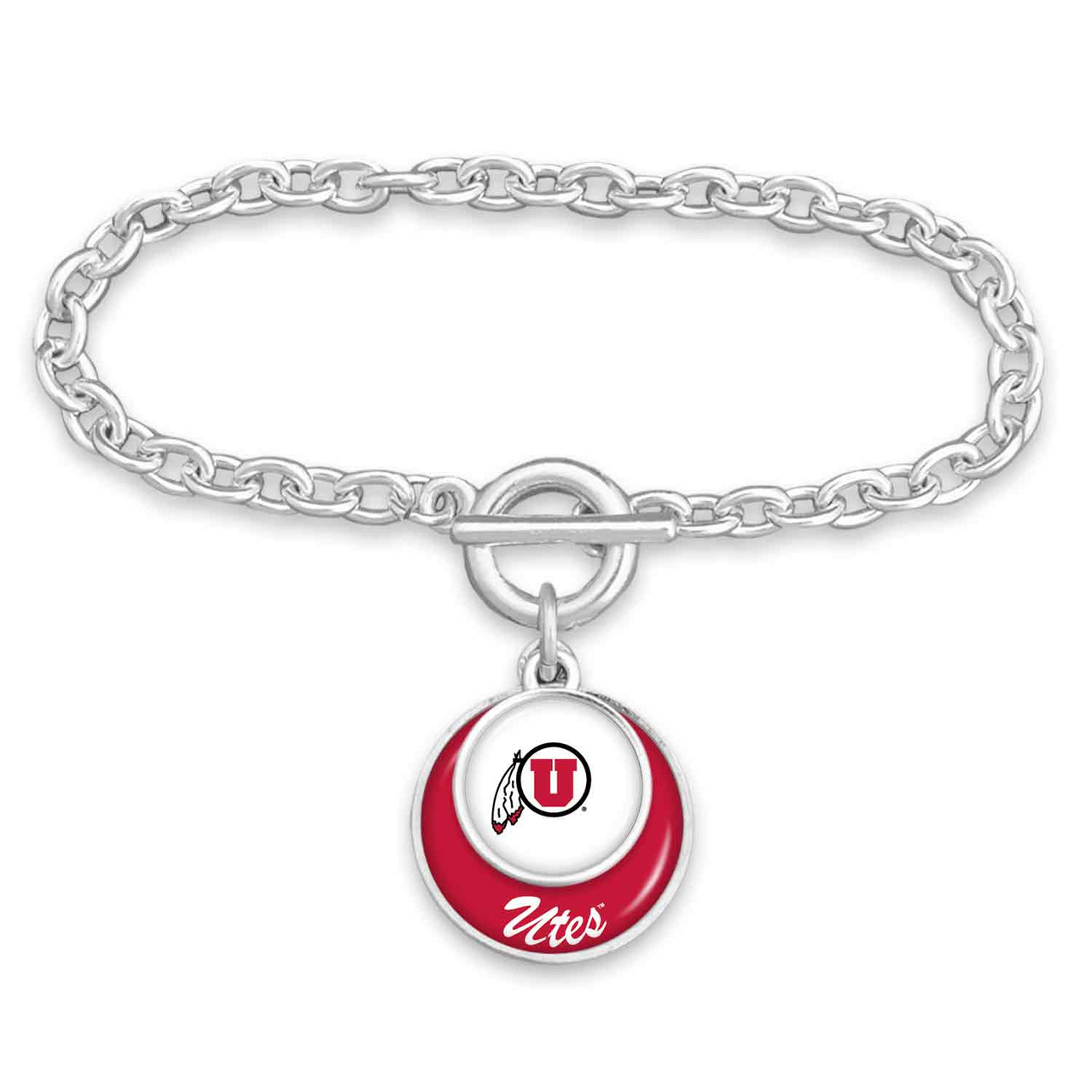 Utah Utes Toggle Bracelet- Stacked Disk