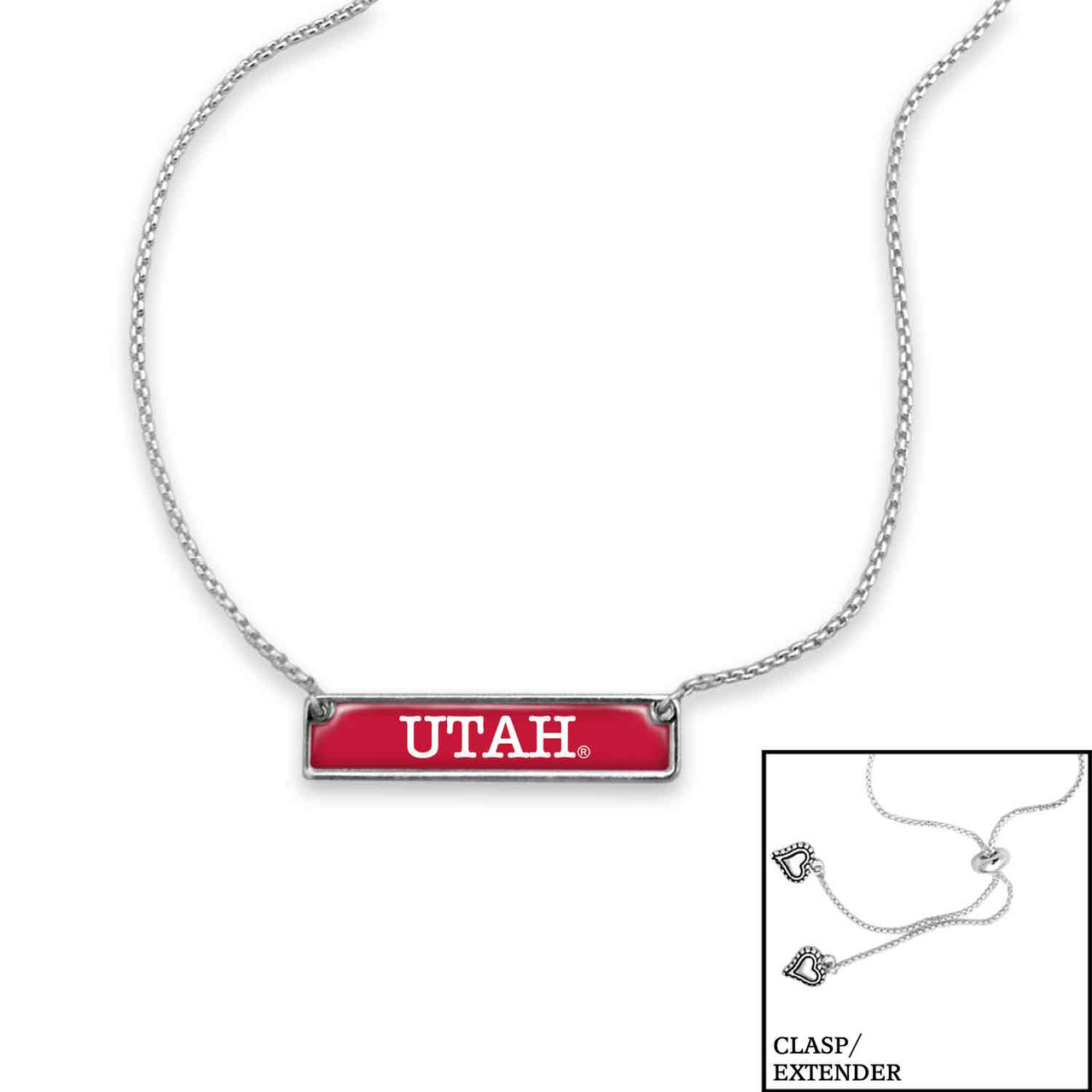 Utah Utes Necklace- Nameplate (Adjustable Slider Bead)