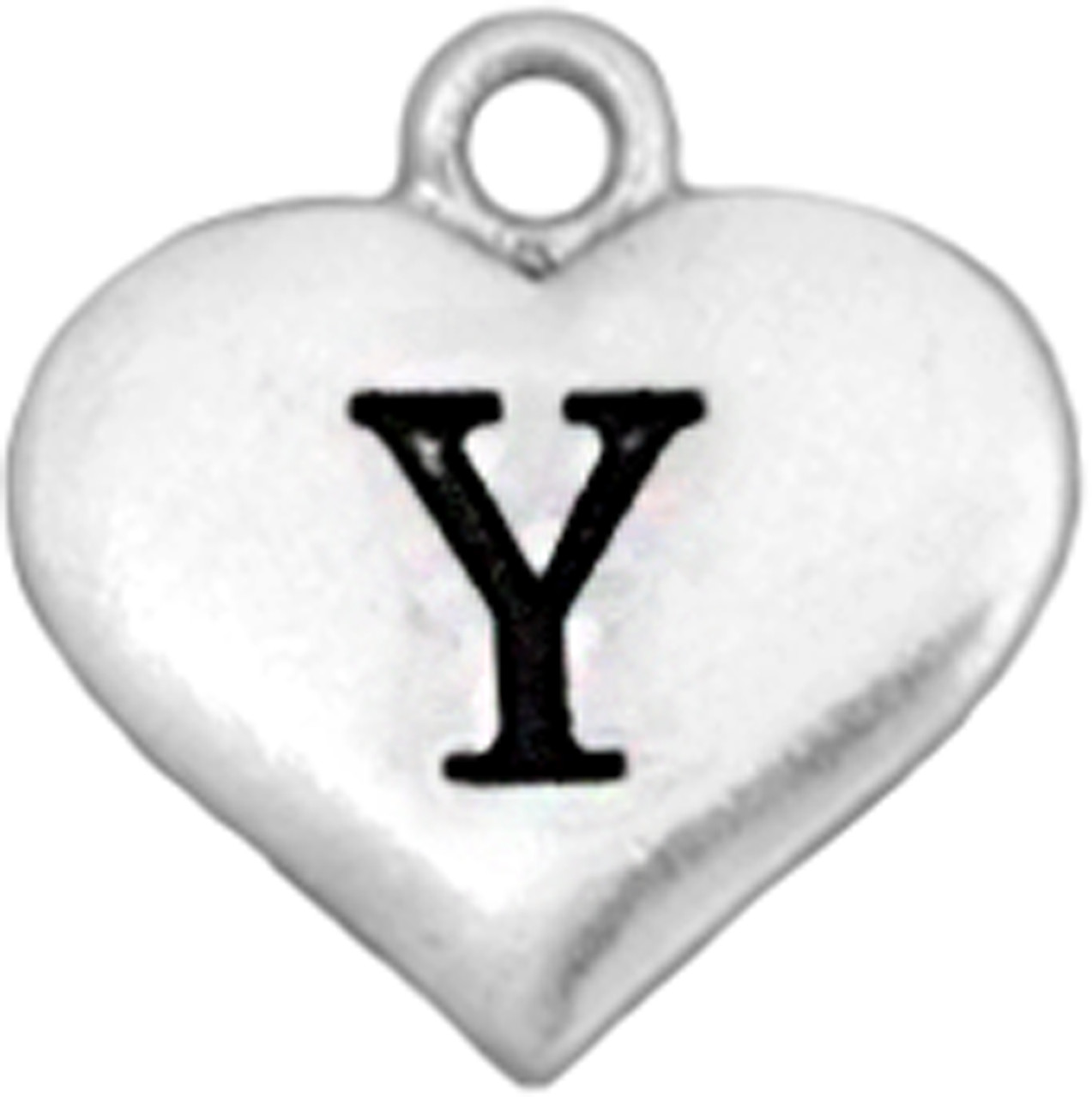 Initials Accent Charm- Heart- "Y"