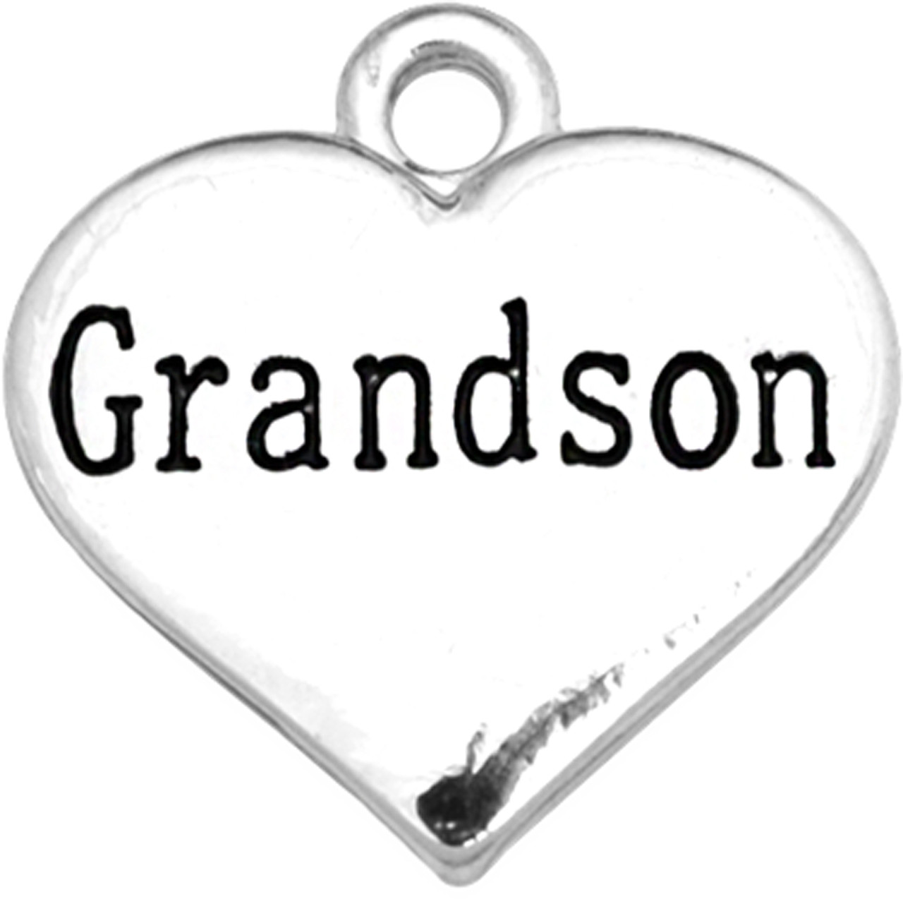 Family Accent Charm- Heart- Grandson