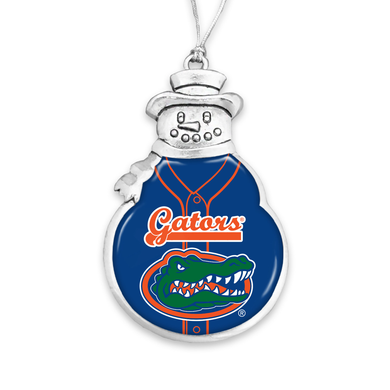 Florida Gators Snowman Ornament with Baseball Jersey