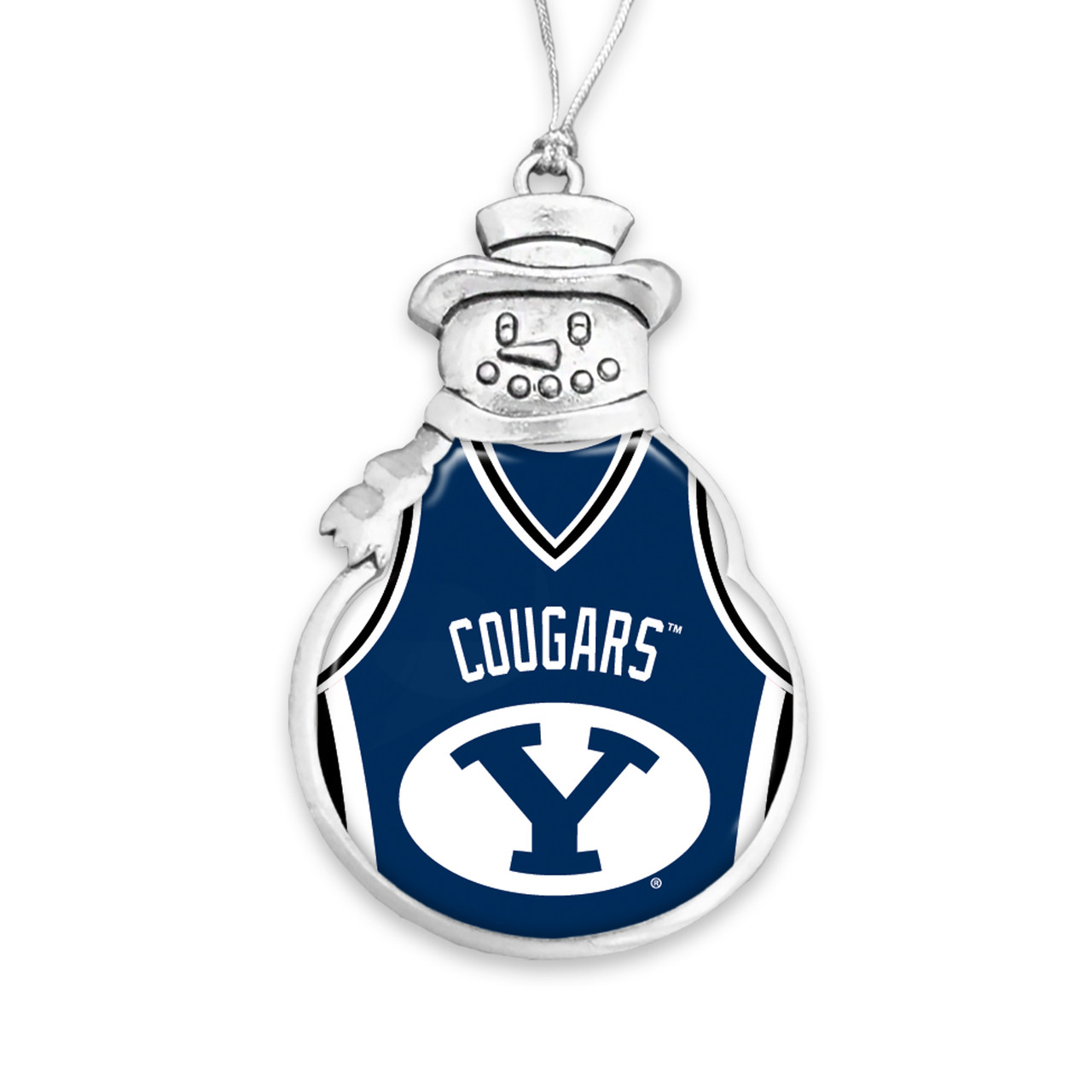 BYU Cougars Christmas Ornament- Snowman with Basketball Jersey