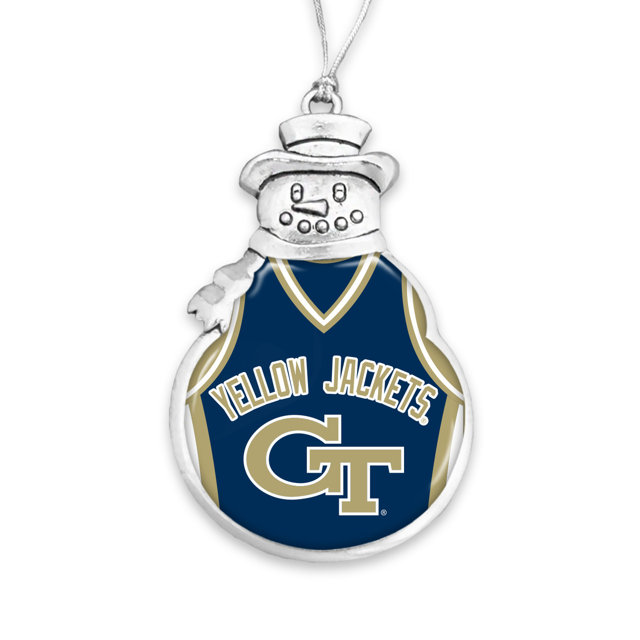 Georgia Tech Yellow Jackets Christmas Ornament- Snowman with Basketball Jersey