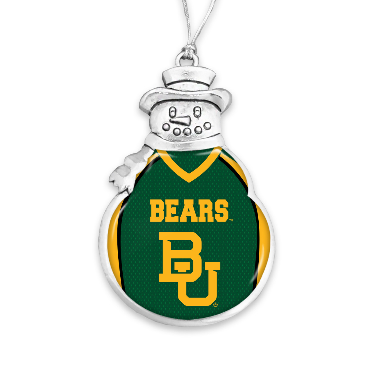 Baylor Bears Snowman Ornament with Football Jersey