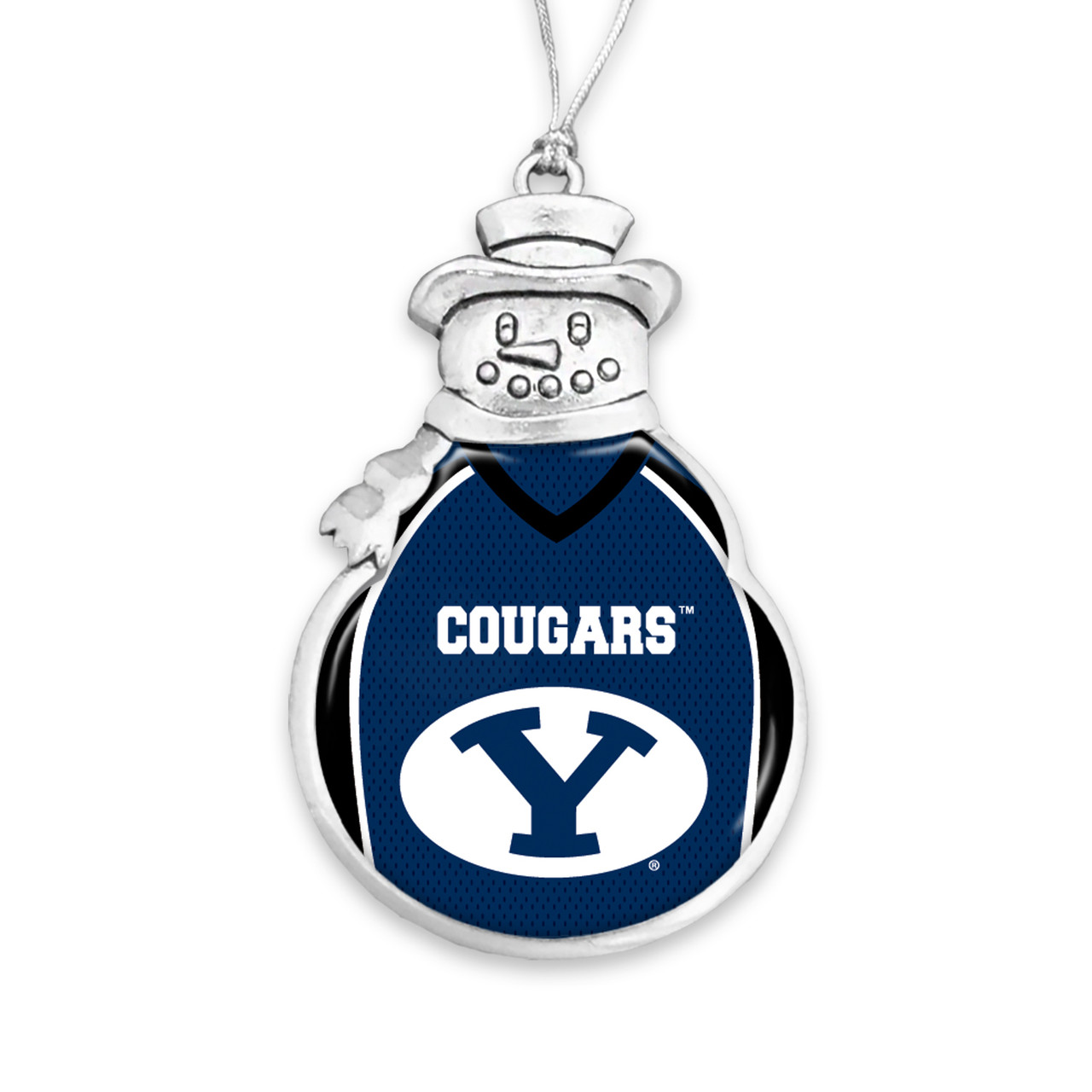 BYU Cougars Christmas Ornament- Snowman with Football Jersey