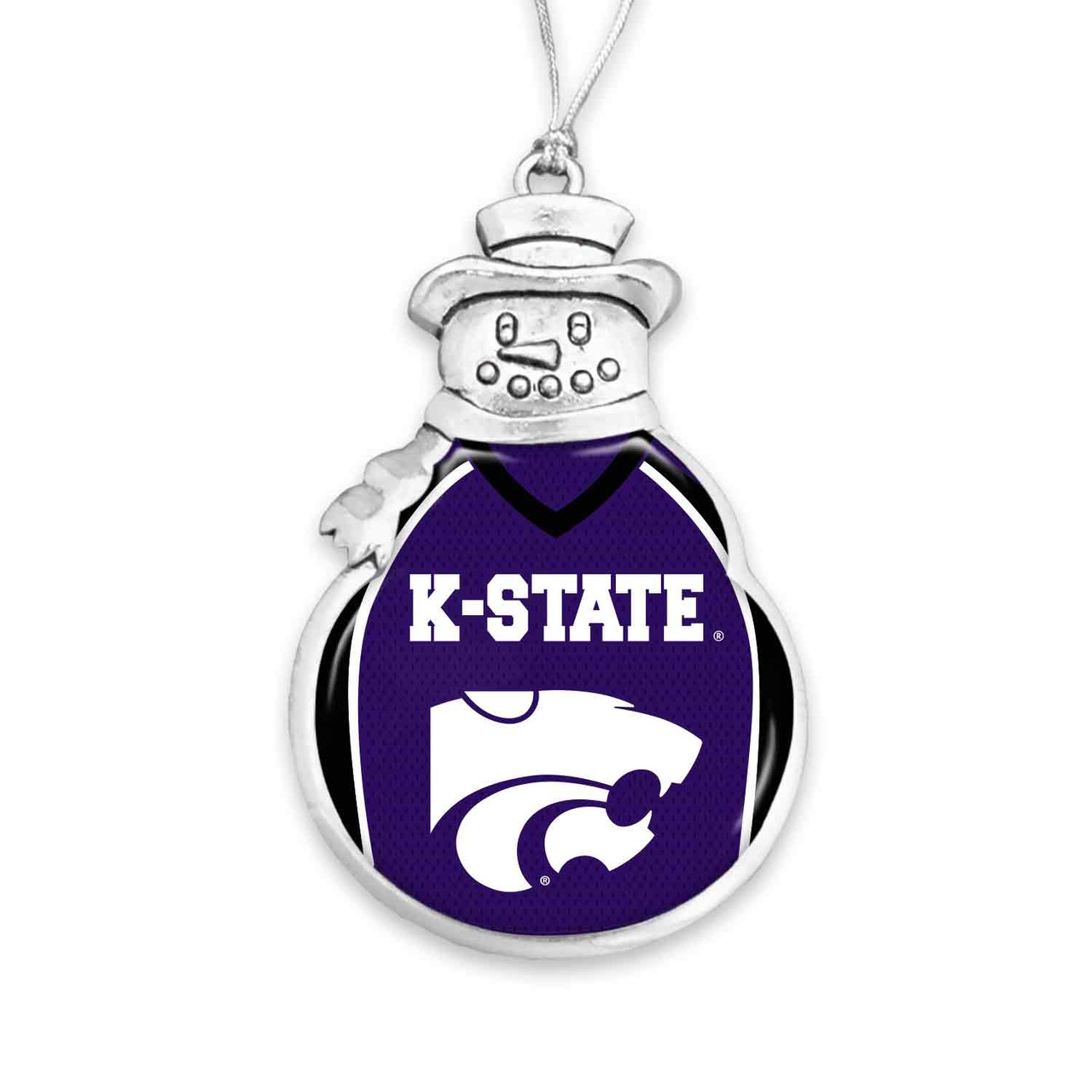Kansas State Wildcats Snowman Ornament with Football Jersey