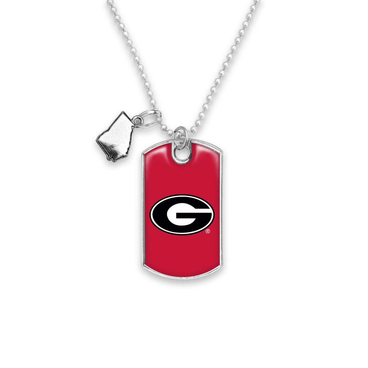 Georgia Bulldogs Car Charm- Rear View Mirror Dog Tag with State Charm