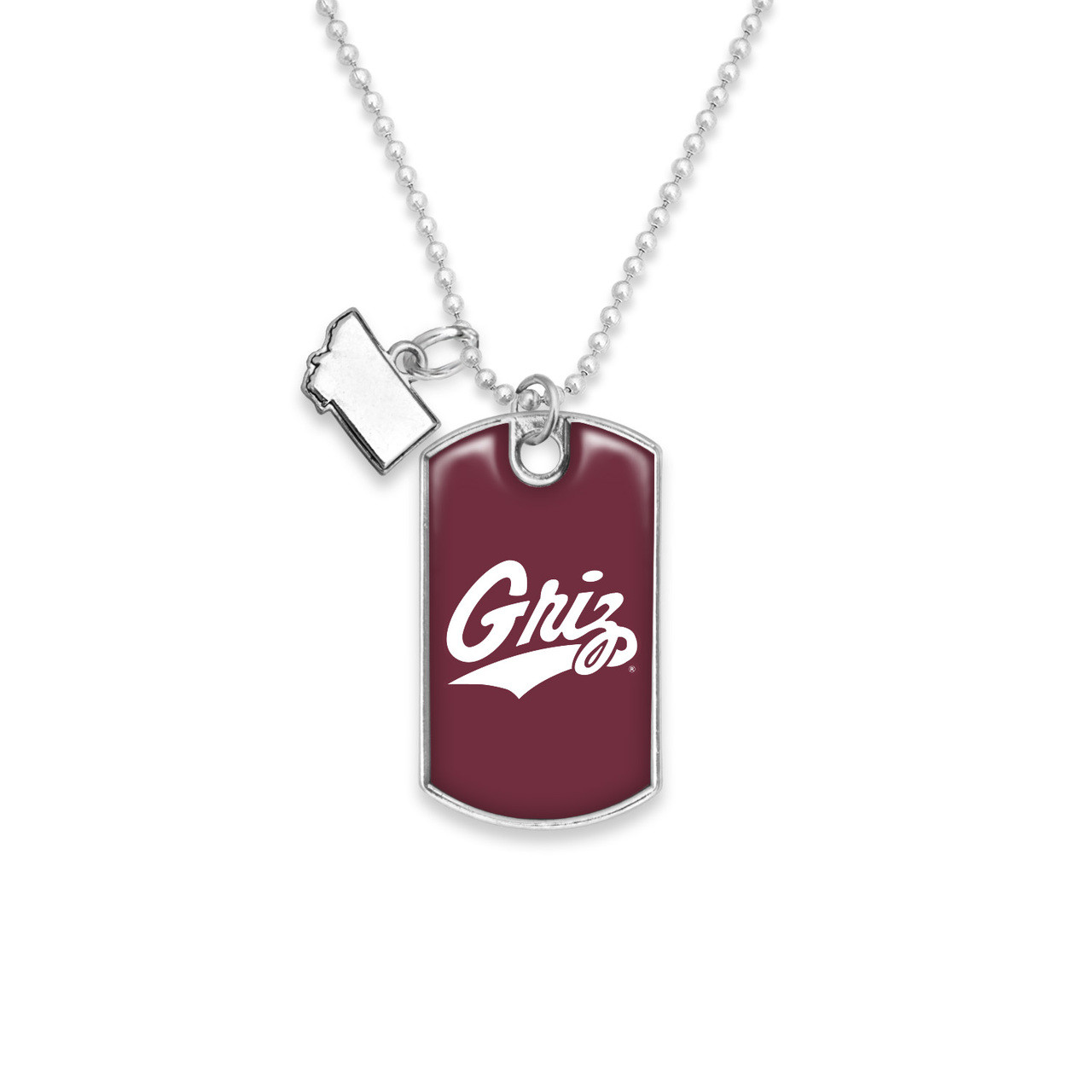 Montana Grizzlies Dog Tag Rear View Mirror Charm