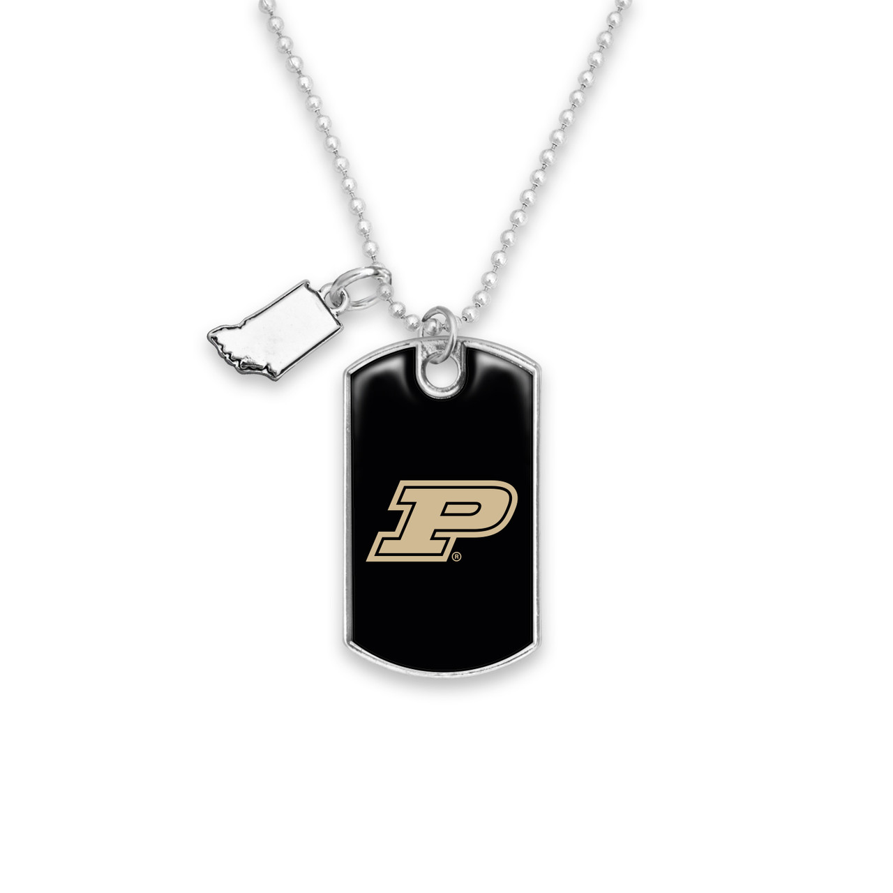 Purdue Boilermakers Car Charm- Rear View Mirror Dog Tag with State Charm