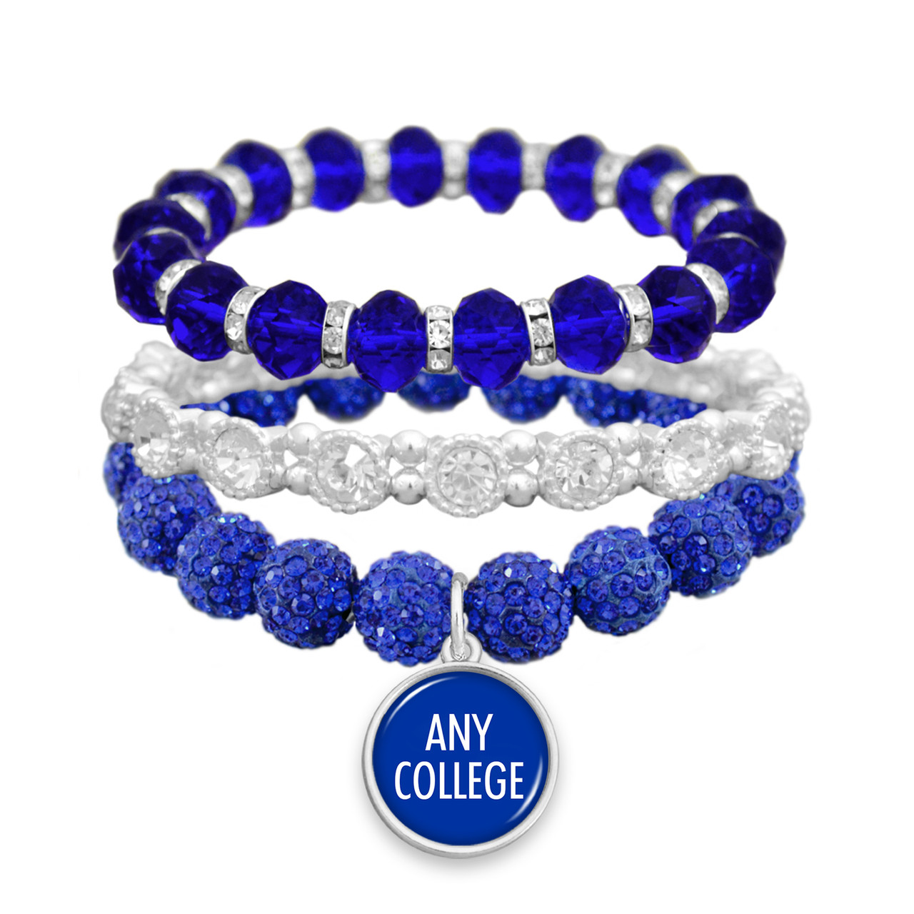 *Choose Your College* Bracelet- Amanda Stack Crystal