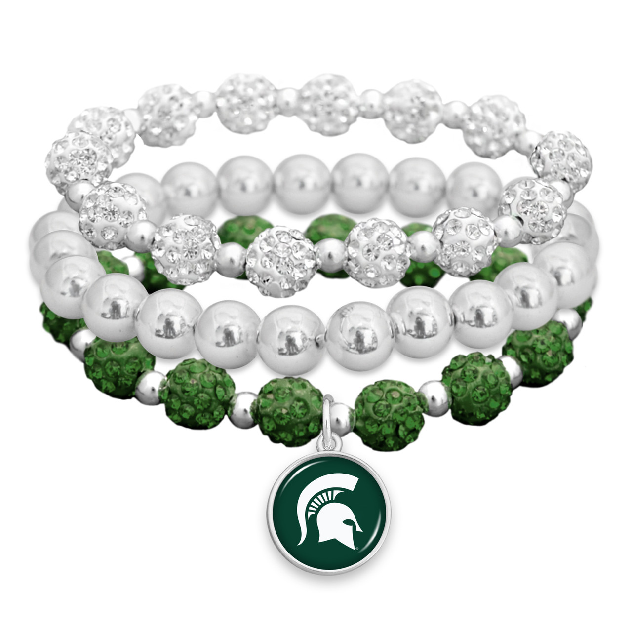 Michigan State Spartans Bracelet- Amanda Stack- Sparkle