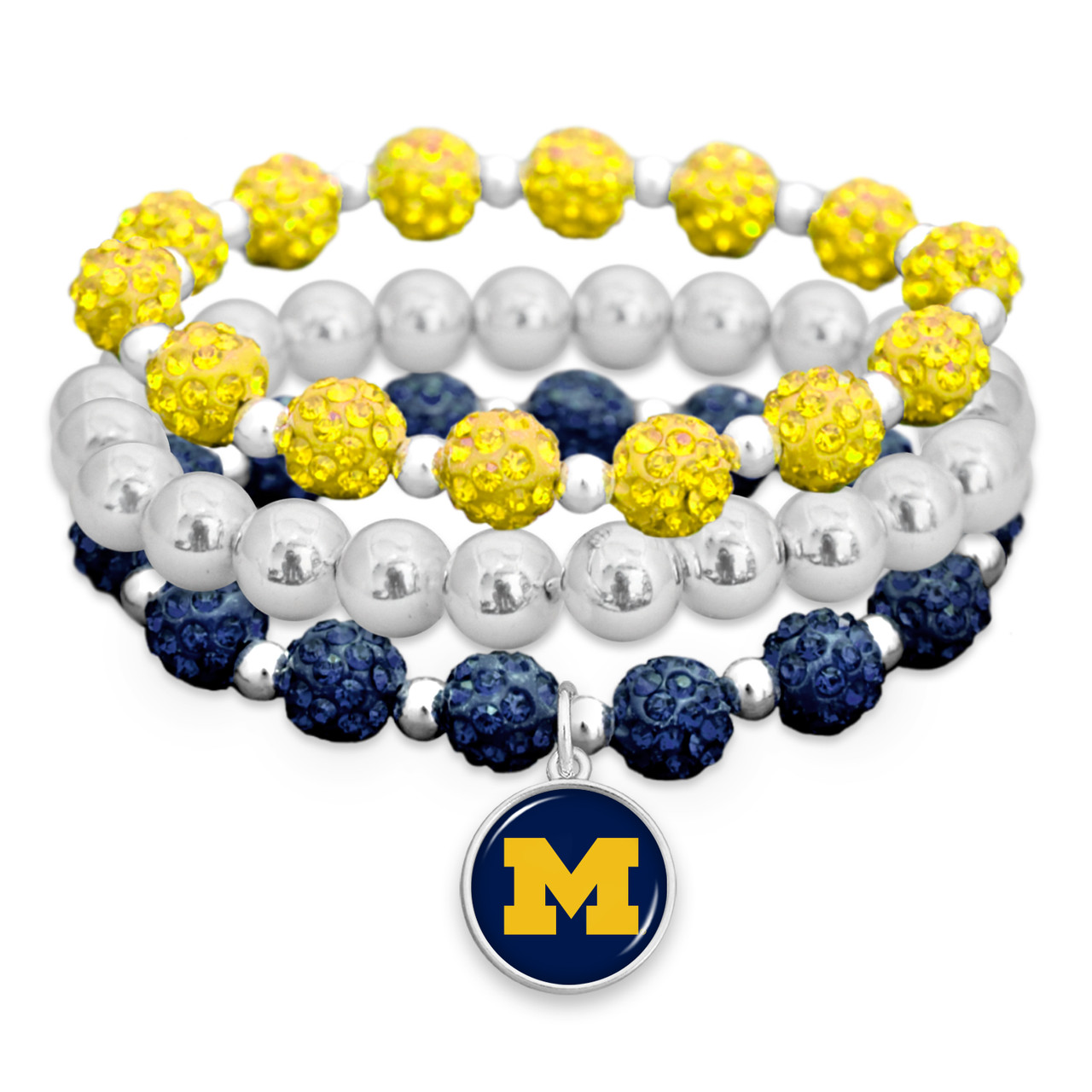 Michigan Wolverines Bracelet- Amanda Stack- Sparkle