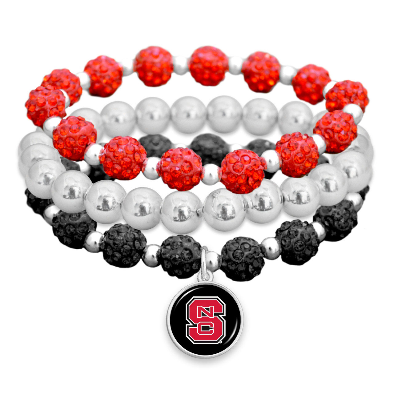 NC State Wolfpack Bracelet- Amanda Stack- Sparkle