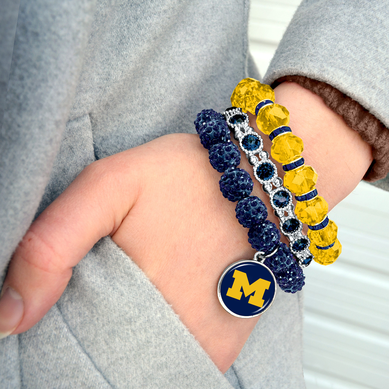 Michigan Wolverines Bracelet- Amanda Stack- Crystal
