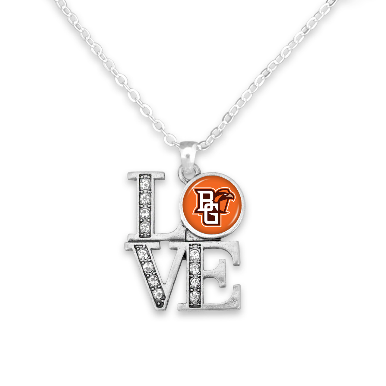 Bowling Green State Falcons Necklace- LOVE