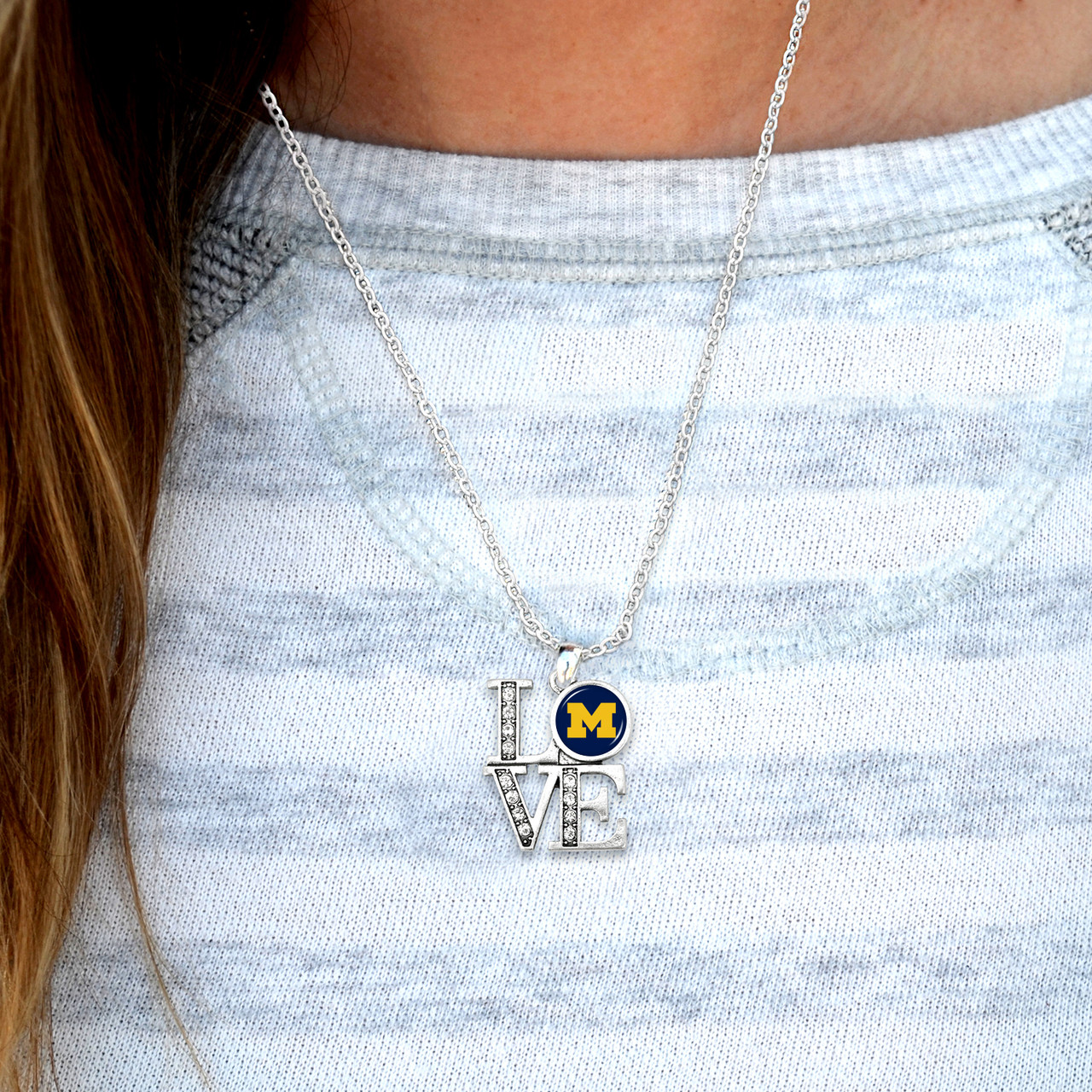 Michigan Wolverines Necklace- LOVE