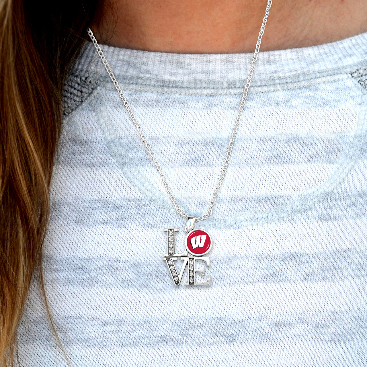 Wisconsin Badgers Necklace- LOVE