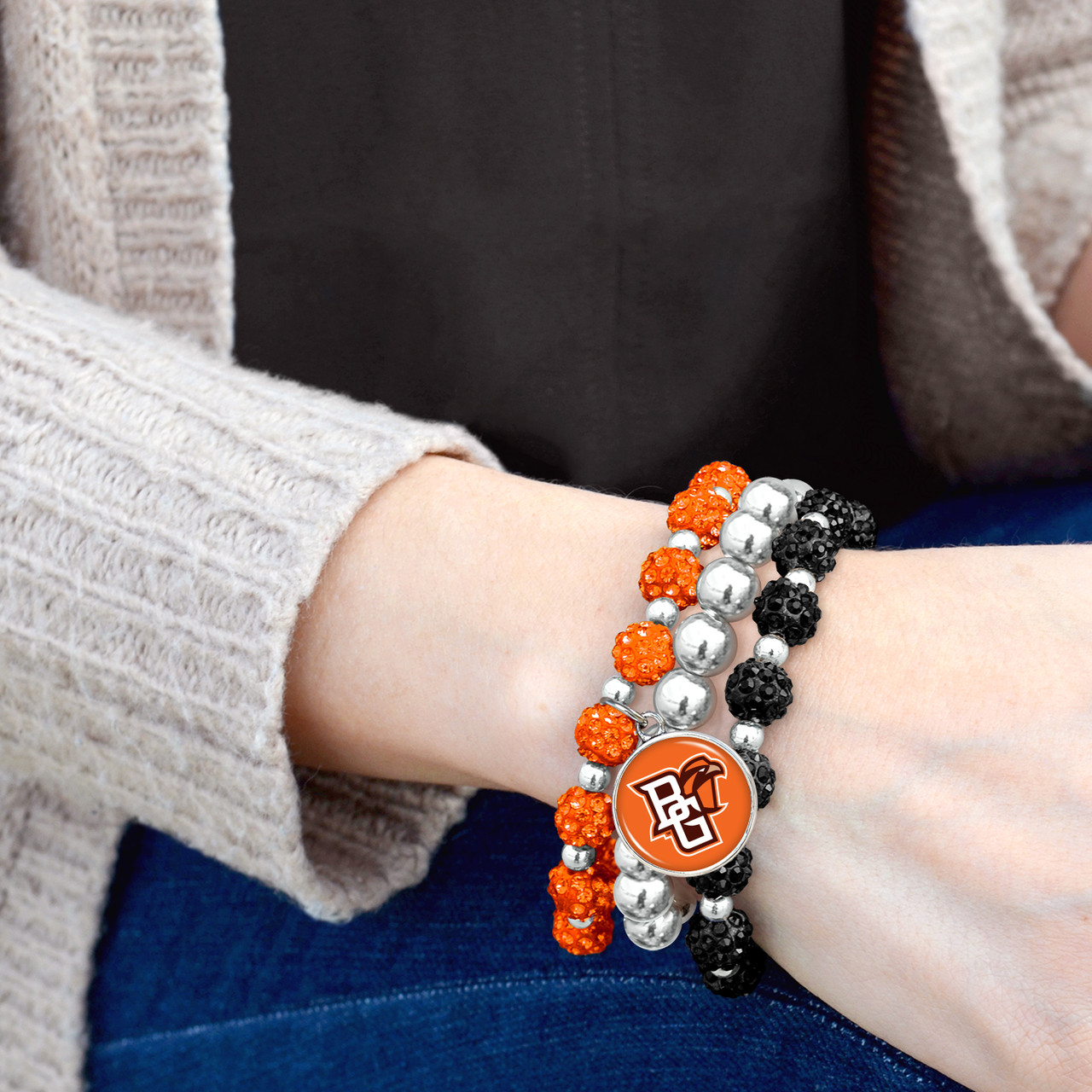 Bowling Green State Falcons Bracelet- Amanda Stack- Sparkle