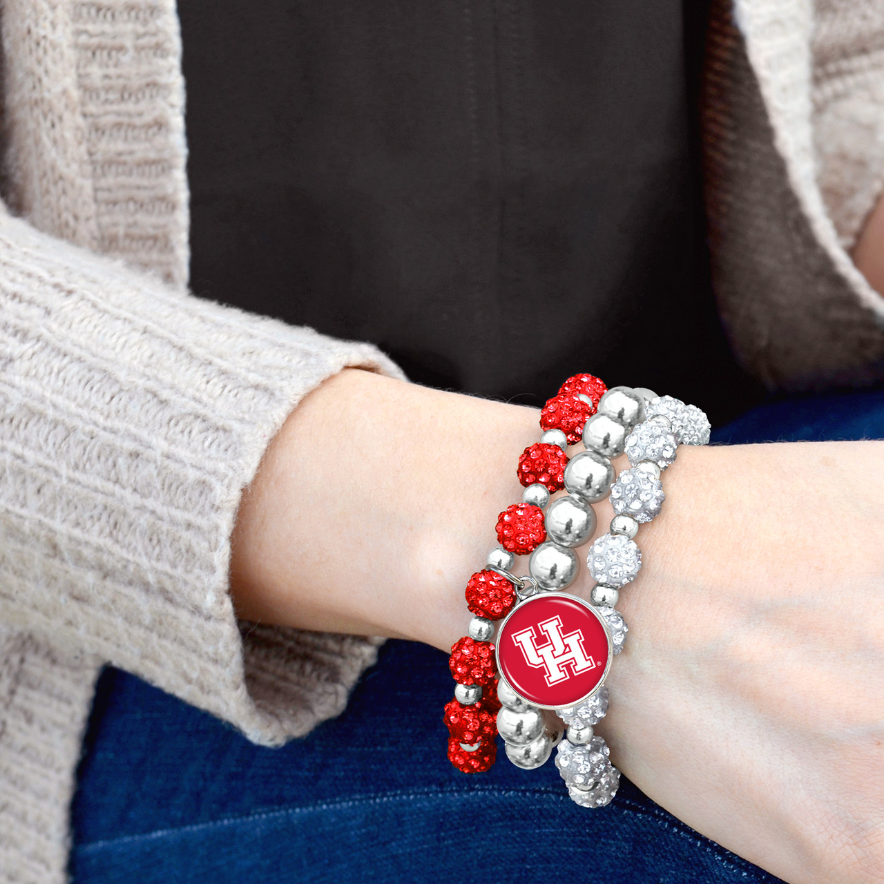 Houston Cougars Bracelet- Amanda Stack- Sparkle