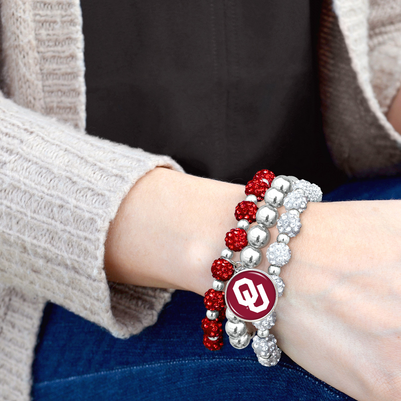 Oklahoma Sooners Bracelet- Amanda Stack- Sparkle