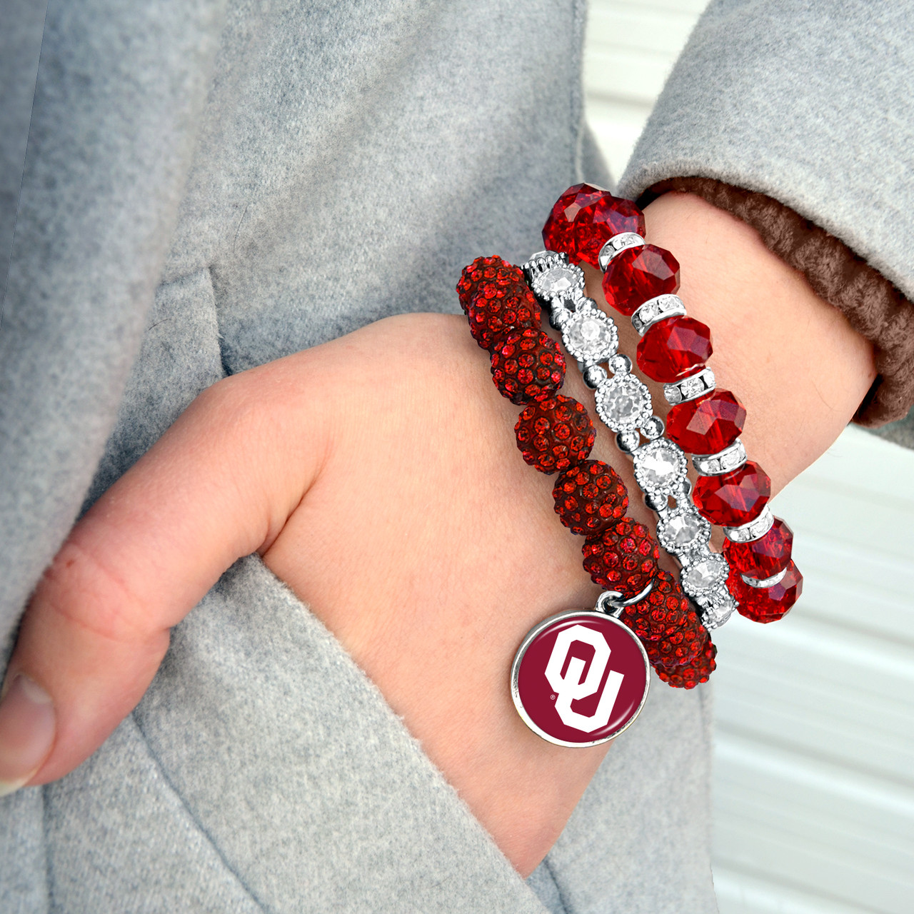 Oklahoma Sooners Bracelet- Amanda Stack- Crystal