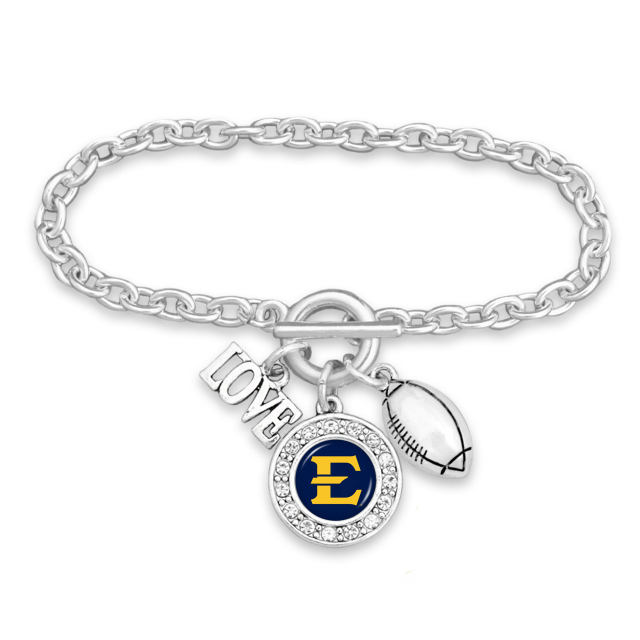 East Tennessee State Buccaneers Toggle Bracelet- Football, Love and Logo