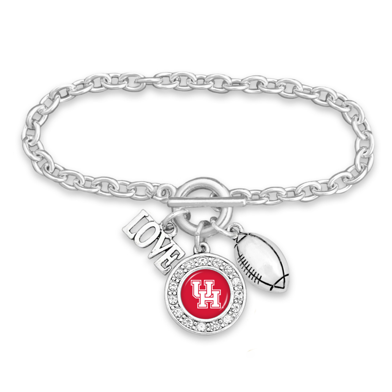 Houston Cougars Toggle Bracelet- Football, Love and Logo